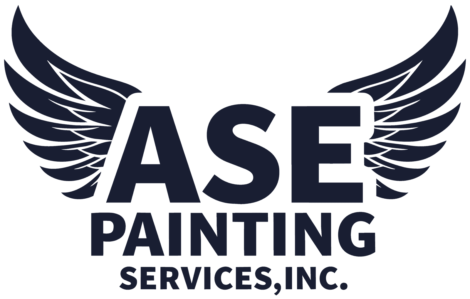 ASE Painting Services Inc logo with wings, professional painting company.