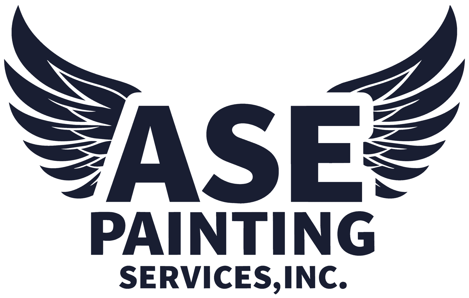 ASE Painting Services Inc logo with wings, professional painting company.